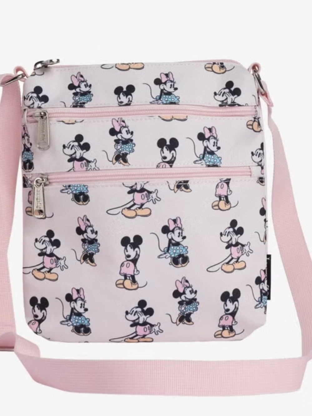 Loungefly Mickey & Minnie Print Crossbody Bag